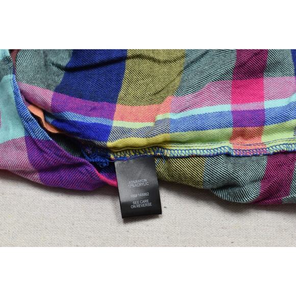 Torrid Women's Plus Size 0 Multi-Color Plaid Flannel Button Down Shirt - Picture 8 of 8